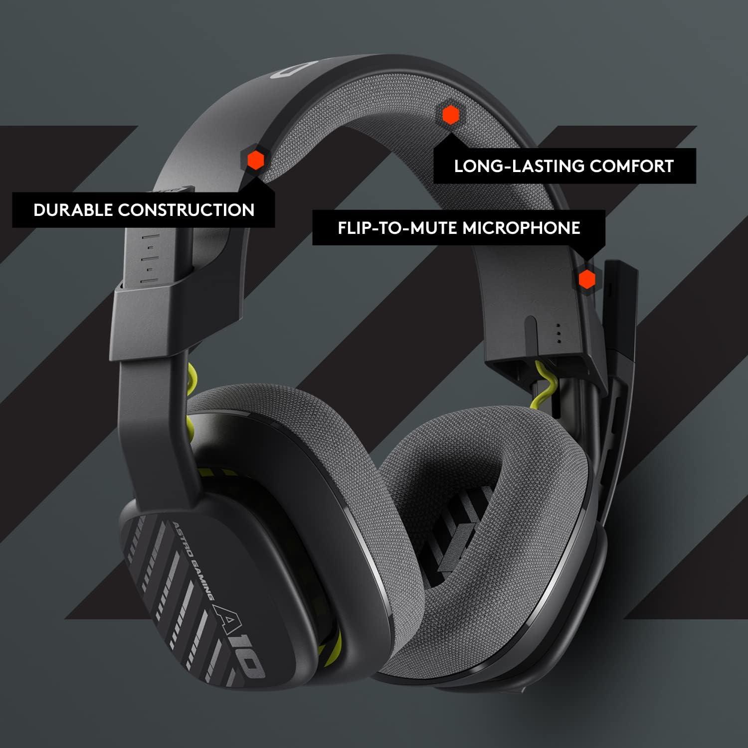 imageLogitech G Astro A10 Gen 2 CrossPlatform Wired Gaming Headset for PlayStation 54 Xbox SX Nintendo Switch PC 35mm Headphone Jack 32mm Drivers FliptoMute Mic OverEar  LilacBlackXbox Edition