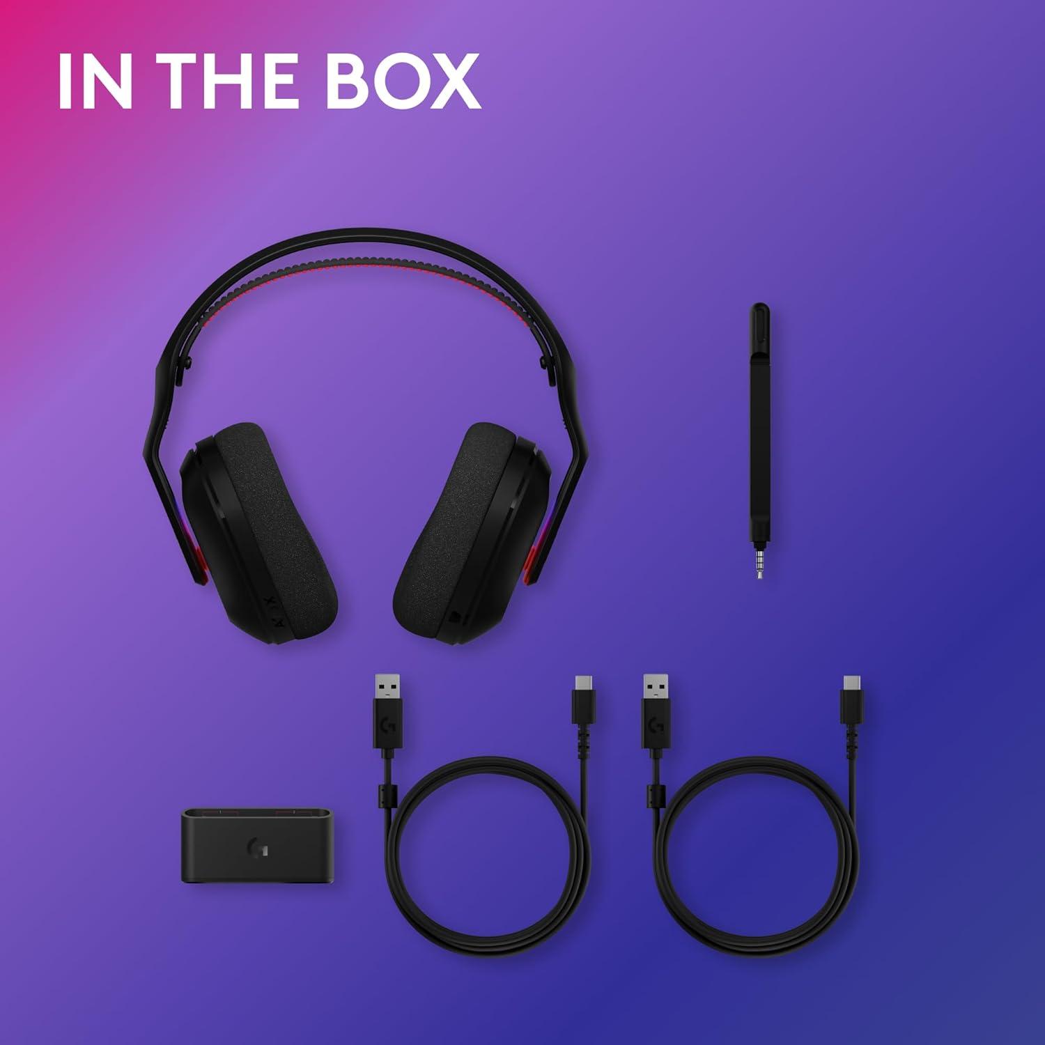 imageLogitech G Astro A20 X Lightspeed Wireless Gaming Headset for PS5 Xbox Switch PC with 2System PLAYSYNC Audio Bluetooth LIGHTSYNC RGB and 48 kHz Boom Mic  BlackBlack