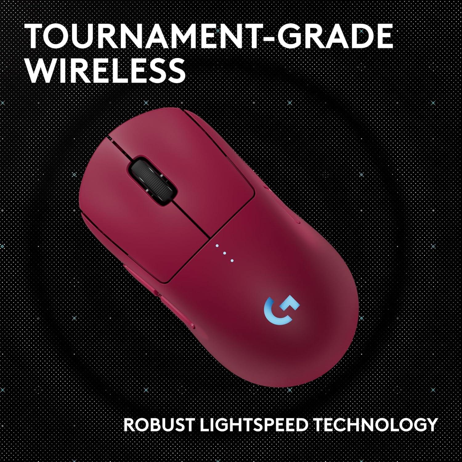 imageLogitech G PRO 2 Lightspeed Wireless Gaming Mouse Right or LeftHanded Mouse with up to 4 Customizable and Switchable Magnetic Side Buttons 44K DPI Sensor USBC Charging for PCMac  BlackMagenta