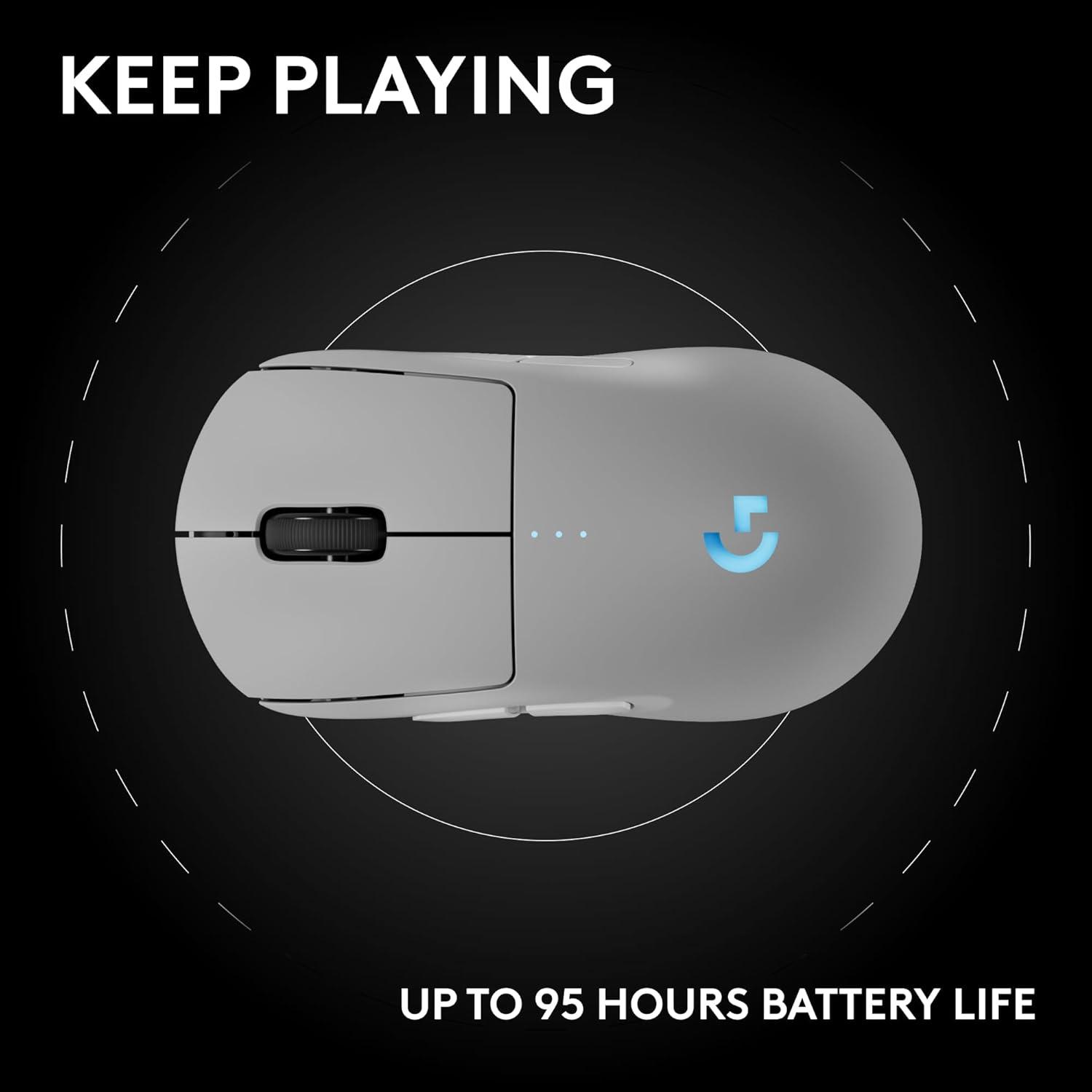 imageLogitech G PRO 2 Lightspeed Wireless Gaming Mouse Right or LeftHanded Mouse with up to 4 Customizable and Switchable Magnetic Side Buttons 44K DPI Sensor USBC Charging for PCMac  BlackWhite