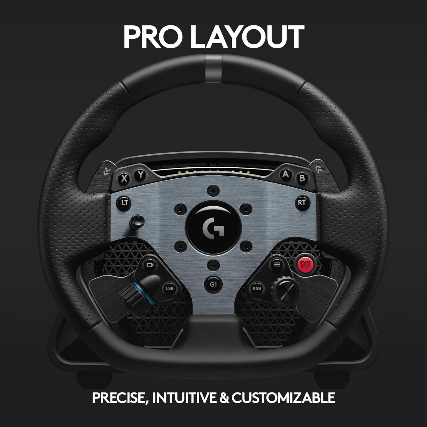 imageLogitech G PRO Racing Wheel  Steering Wheel for PC Xbox Series XS Xbox One Direct Drive 11 Nm Force UltraRealistic Feedback Magnetic Gear Shift Paddles Dual Clutch PRO Button LayoutPC