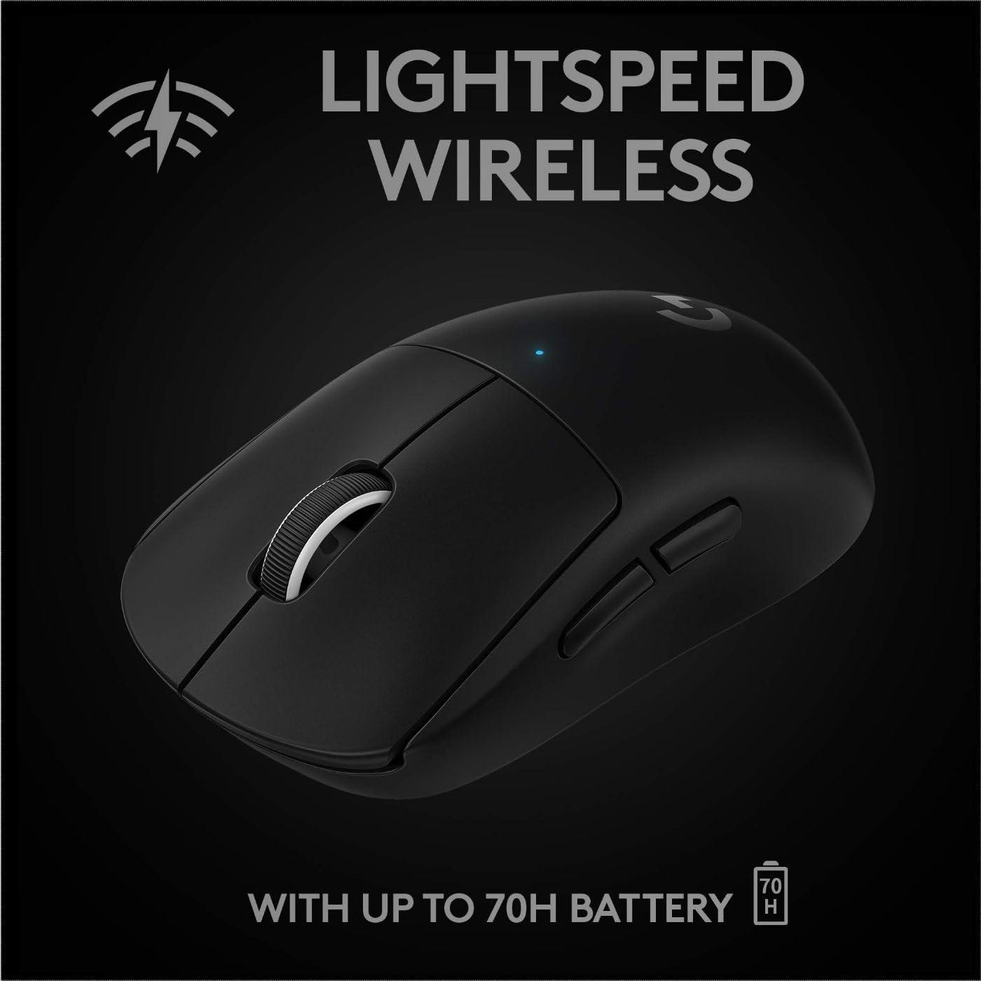 imageLogitech G PRO X SUPERLIGHT Wireless Gaming Mouse UltraLightweight HERO 25K Sensor 25600 DPI 5 Programmable Buttons Long Battery Life Compatible with PC  Mac  WhiteBlack