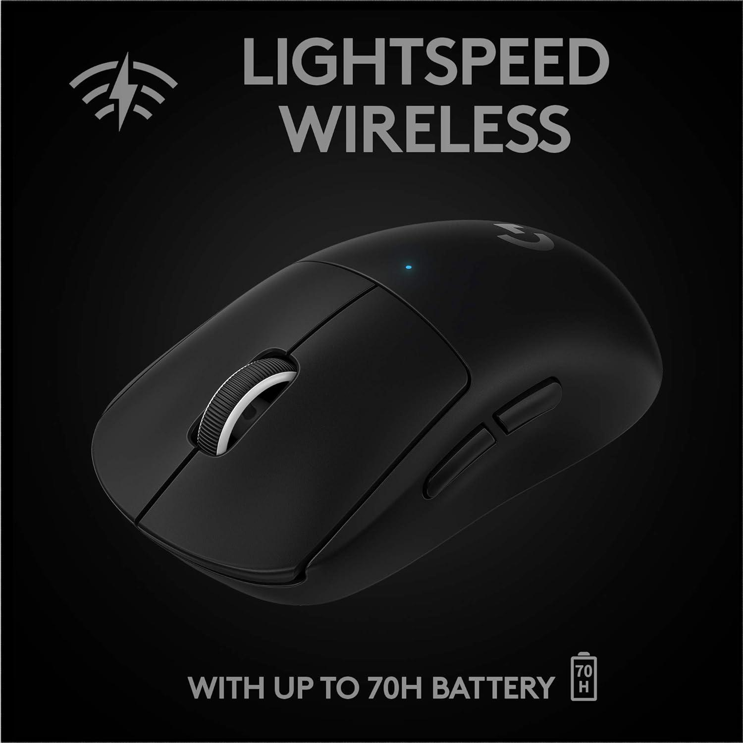 imageLogitech G PRO X SUPERLIGHT Wireless Gaming Mouse UltraLightweight HERO 25K Sensor 25600 DPI 5 Programmable Buttons Long Battery Life Compatible with PC  Mac  WhiteBlack