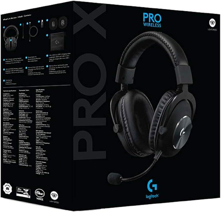 imageLogitech G PRO X Wireless LIGHTSPEED Gaming Headset with Blue VOCE Mic Filter Tech 50 mm PROG Drivers and DTS HeadphoneX 20 Surround Sound 20 Hour Battery Life  BlackHeadset