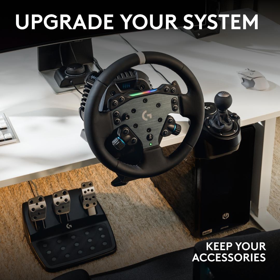 imageLogitech G RS50 System 3Piece Sim Racing Steering Wheel Setup  RS50 Wheel base with 8 Nm Direct Drive RS Wheel Hub with 13 Buttons and RS Round Wheel 11inch  For PS5PS4PCPlaystation  PC