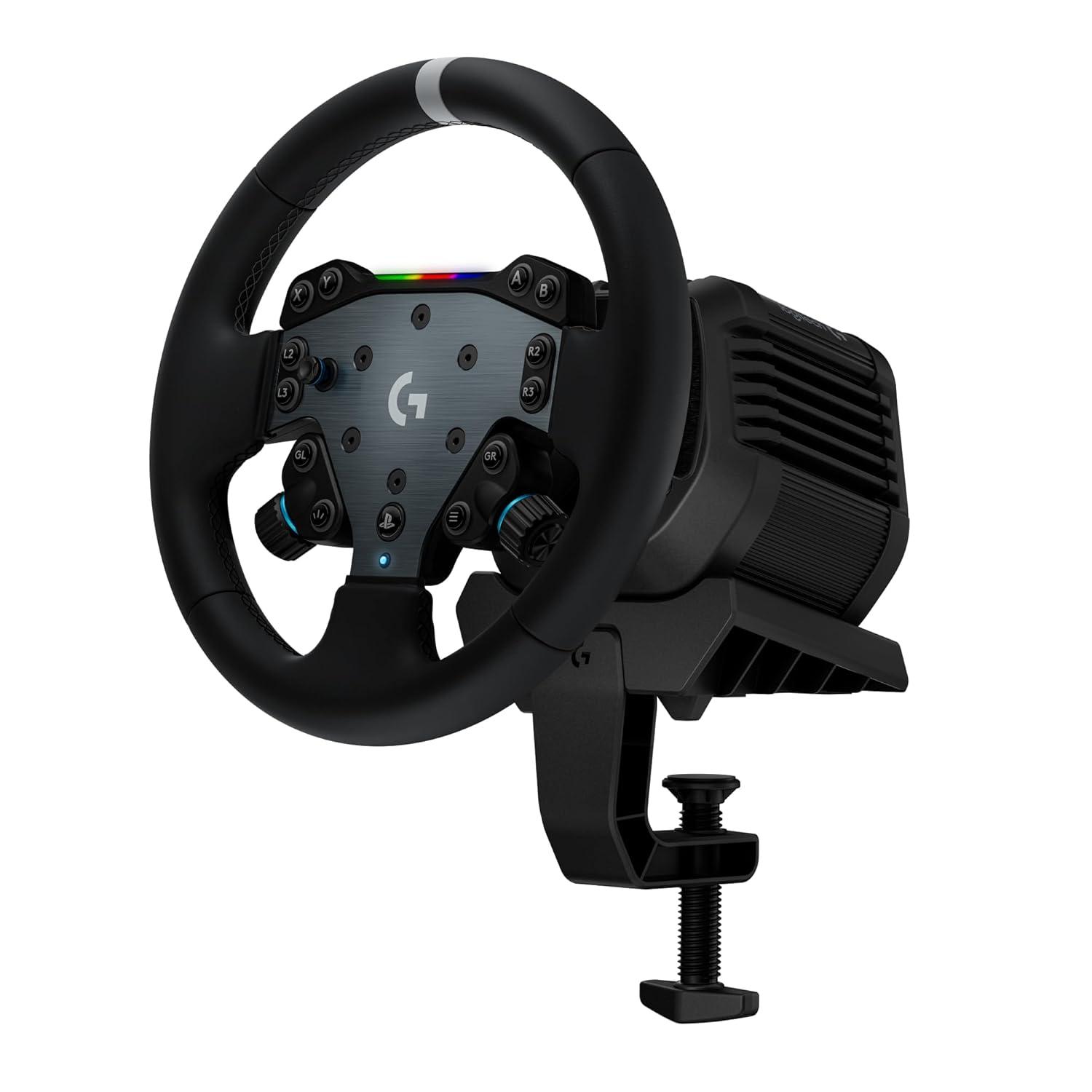 imageLogitech G RS50 System 3Piece Sim Racing Steering Wheel Setup  RS50 Wheel base with 8 Nm Direct Drive RS Wheel Hub with 13 Buttons and RS Round Wheel 11inch  For PS5PS4PCPlaystation  PC