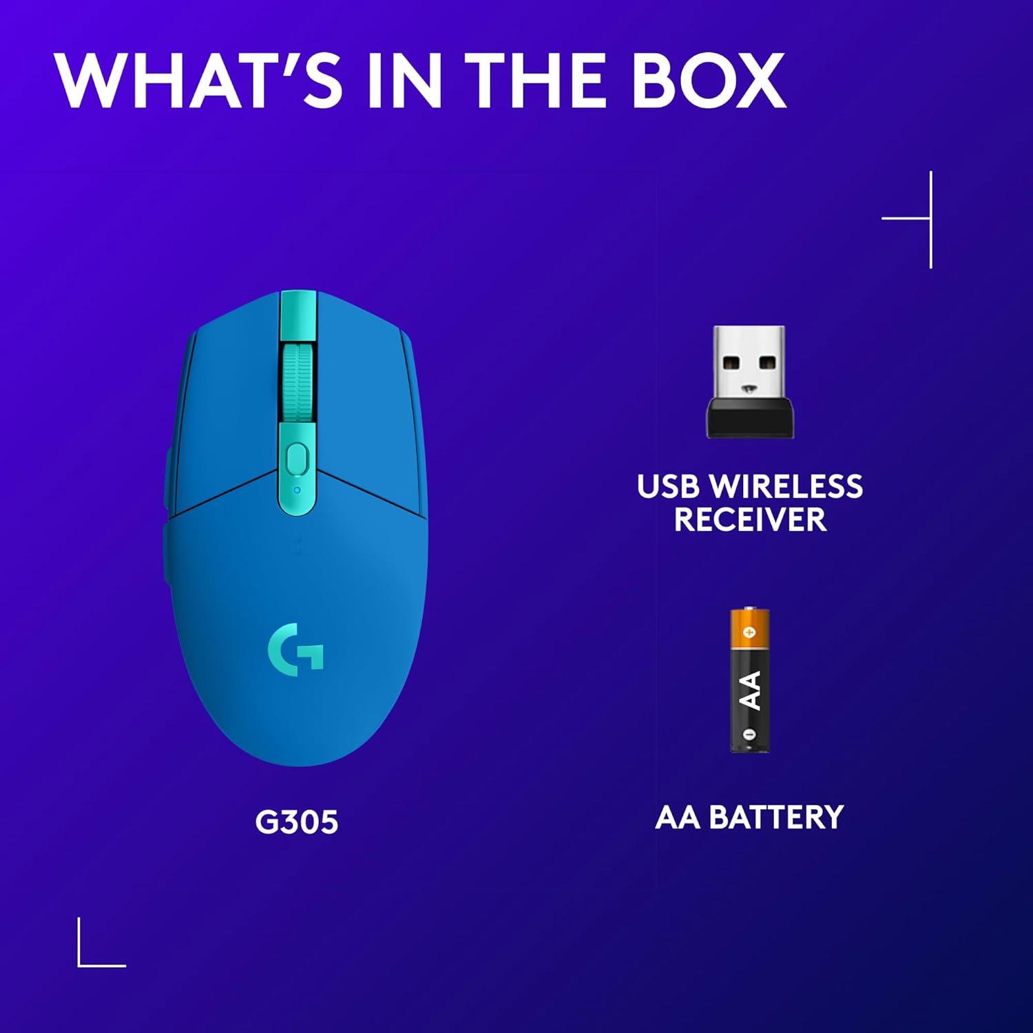 imageLogitech G305 LIGHTSPEED Wireless Gaming Mouse Hero 12K Sensor 12000 DPI Lightweight 6 Programmable Buttons 250h Battery Life OnBoard Memory PCMac  LilacBlue