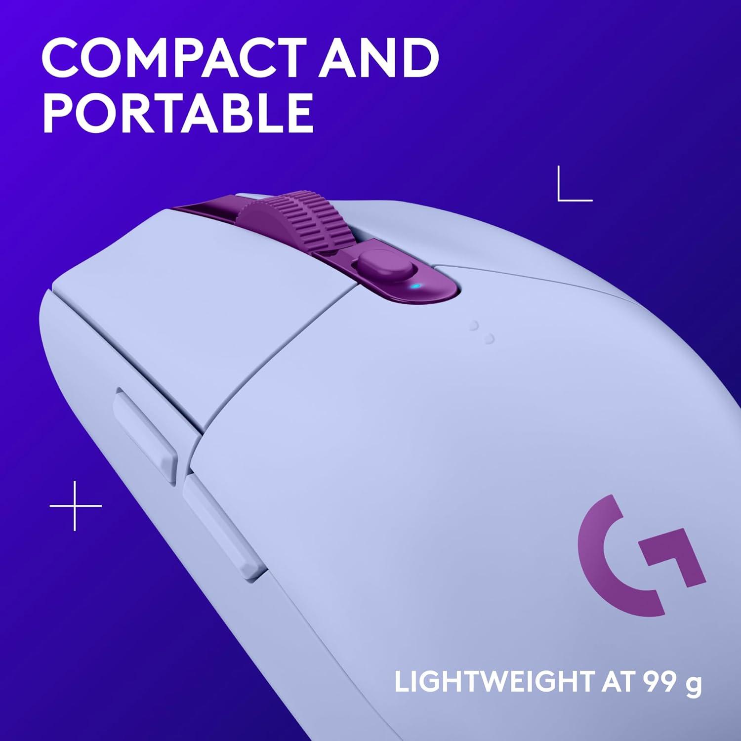 imageLogitech G305 LIGHTSPEED Wireless Gaming Mouse Hero 12K Sensor 12000 DPI Lightweight 6 Programmable Buttons 250h Battery Life OnBoard Memory PCMac  LilacLilac