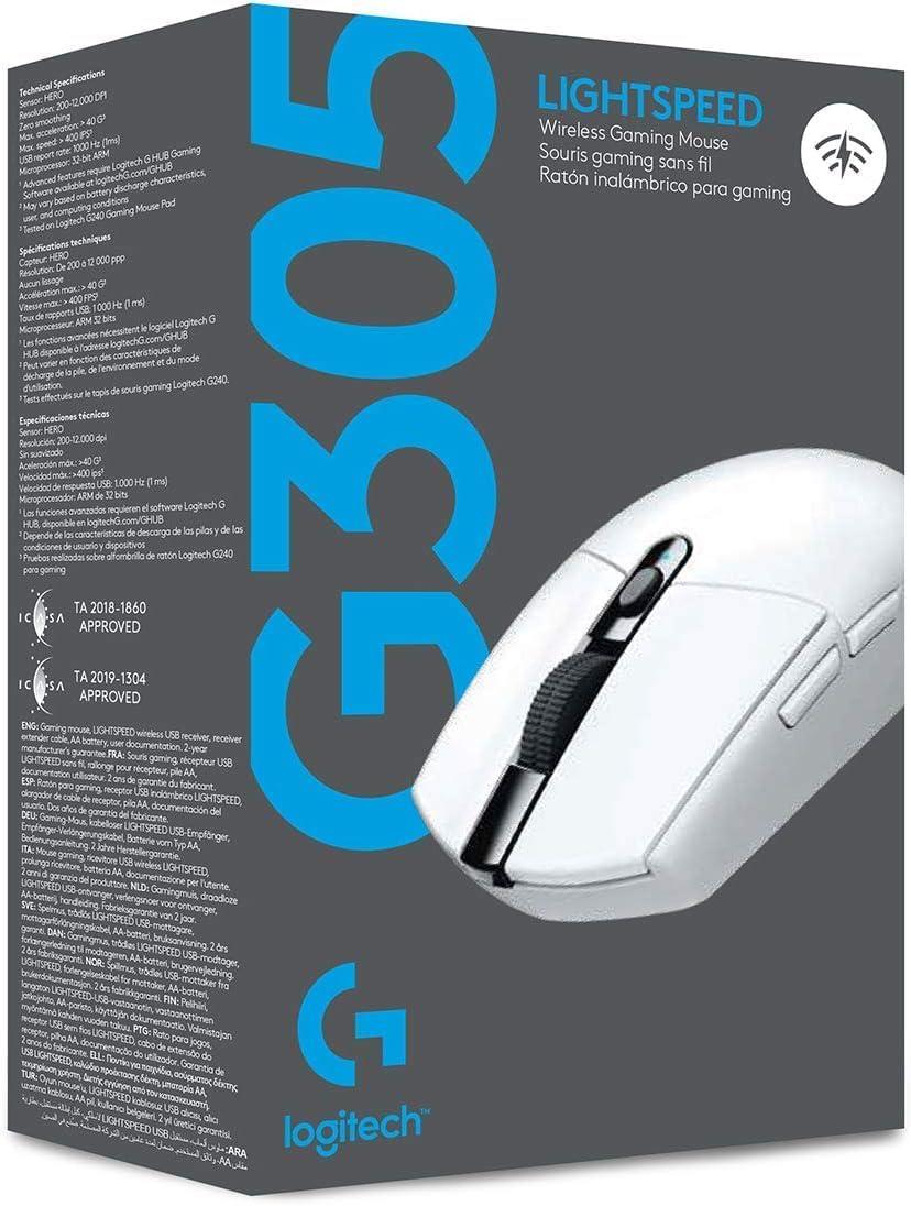 imageLogitech G305 LIGHTSPEED Wireless Gaming Mouse Hero 12K Sensor 12000 DPI Lightweight 6 Programmable Buttons 250h Battery Life OnBoard Memory PCMac  LilacWhite