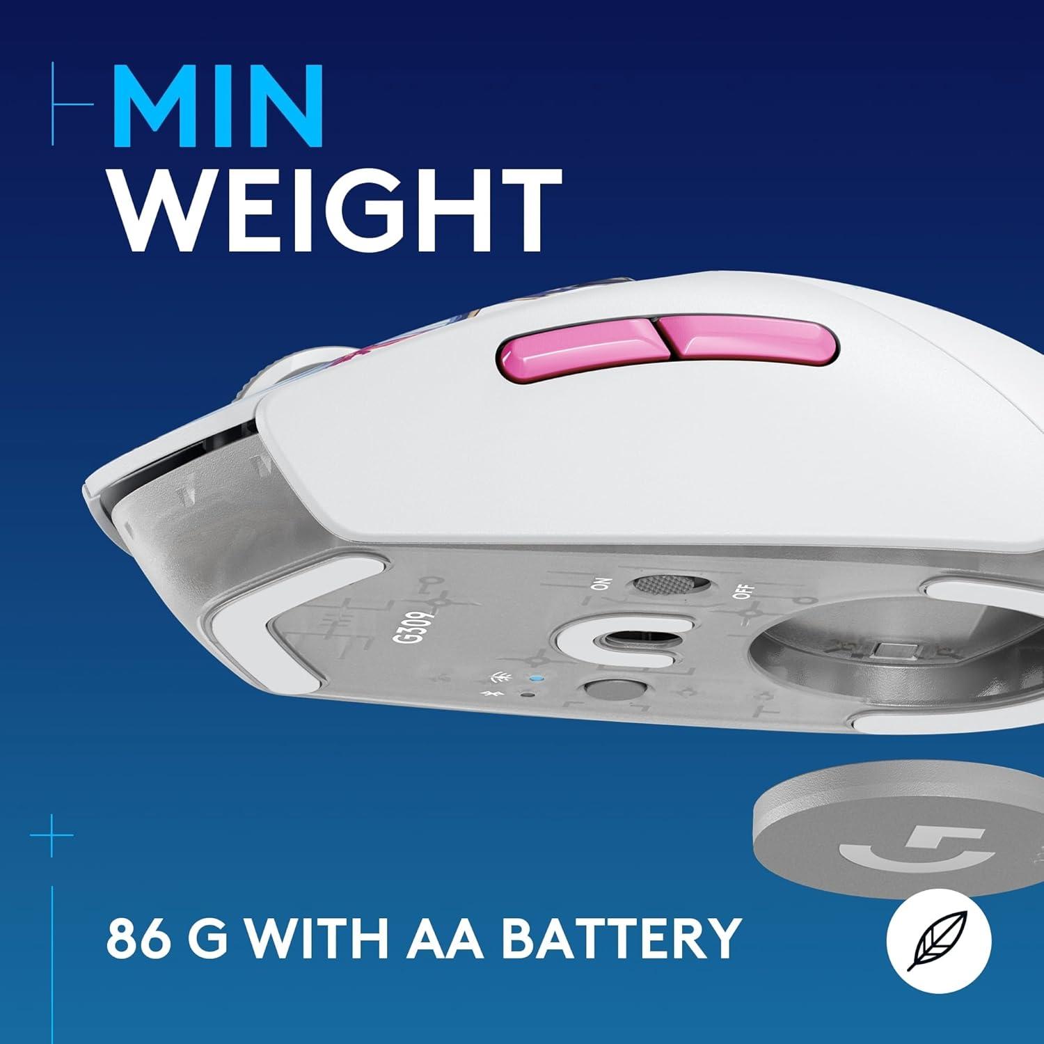 imageLogitech G309 Lightspeed Wireless Gaming Mouse Lightweight LIGHTFORCE Switches Hero 25K Sensor 300 hr Battery 6 Programmable Buttons PC ampamp Mac  WhiteGenshin Impact Limited Edition