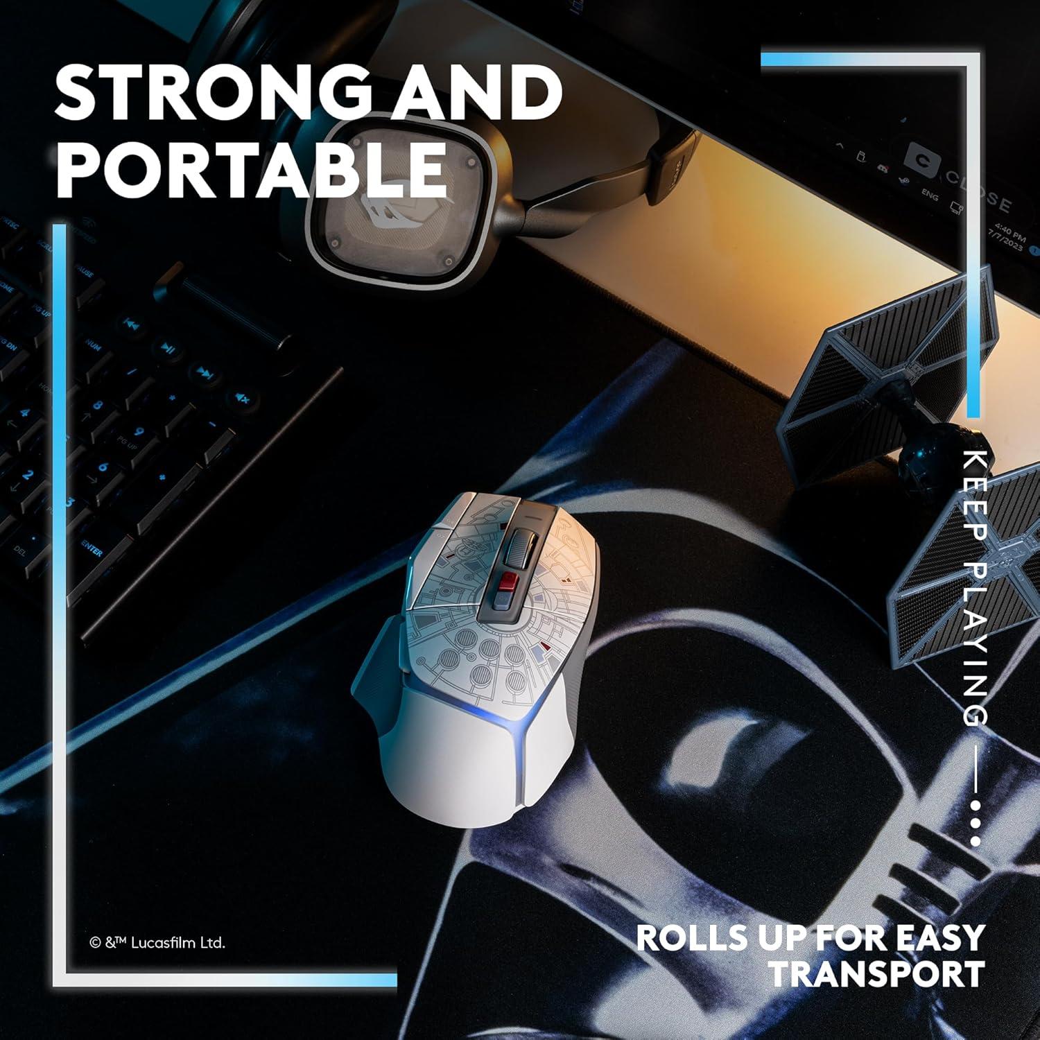 imageLogitech G640 SE Large Cloth Gaming Mouse Pad Optimized for Gaming Sensors Moderate Surface Friction NonSlip Mouse Mat  10th AnniversaryDarth Vader Edition