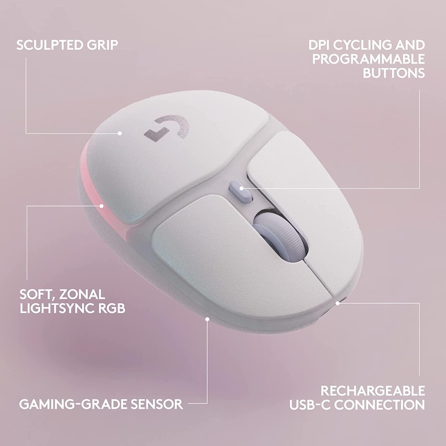 imageLogitech G705 Wireless Gaming Mouse Customizable LIGHTSYNC RGB Lighting Lightspeed Wireless Bluetooth Connectivity Lightweight PCMacLaptop  White MistG705 Mouse