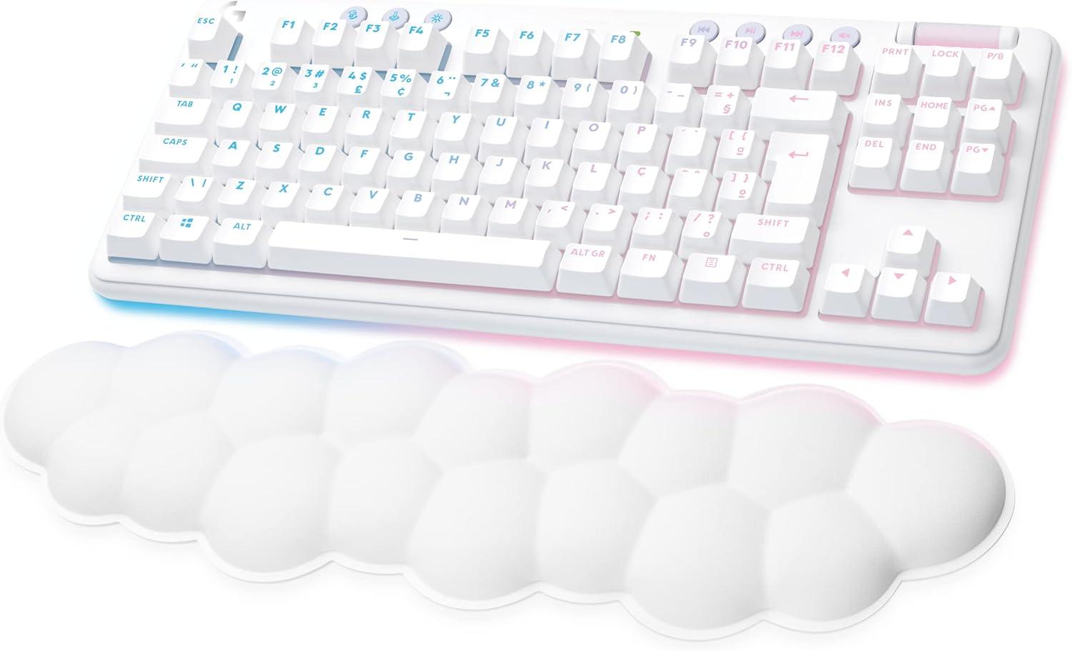imageLogitech G713 Wired Mechanical Gaming Keyboard with LIGHTSYNC RGB Lighting Tactile Switches GX Brown and Keyboard Palm Rest PC and Mac Compatible  White MistWireless
