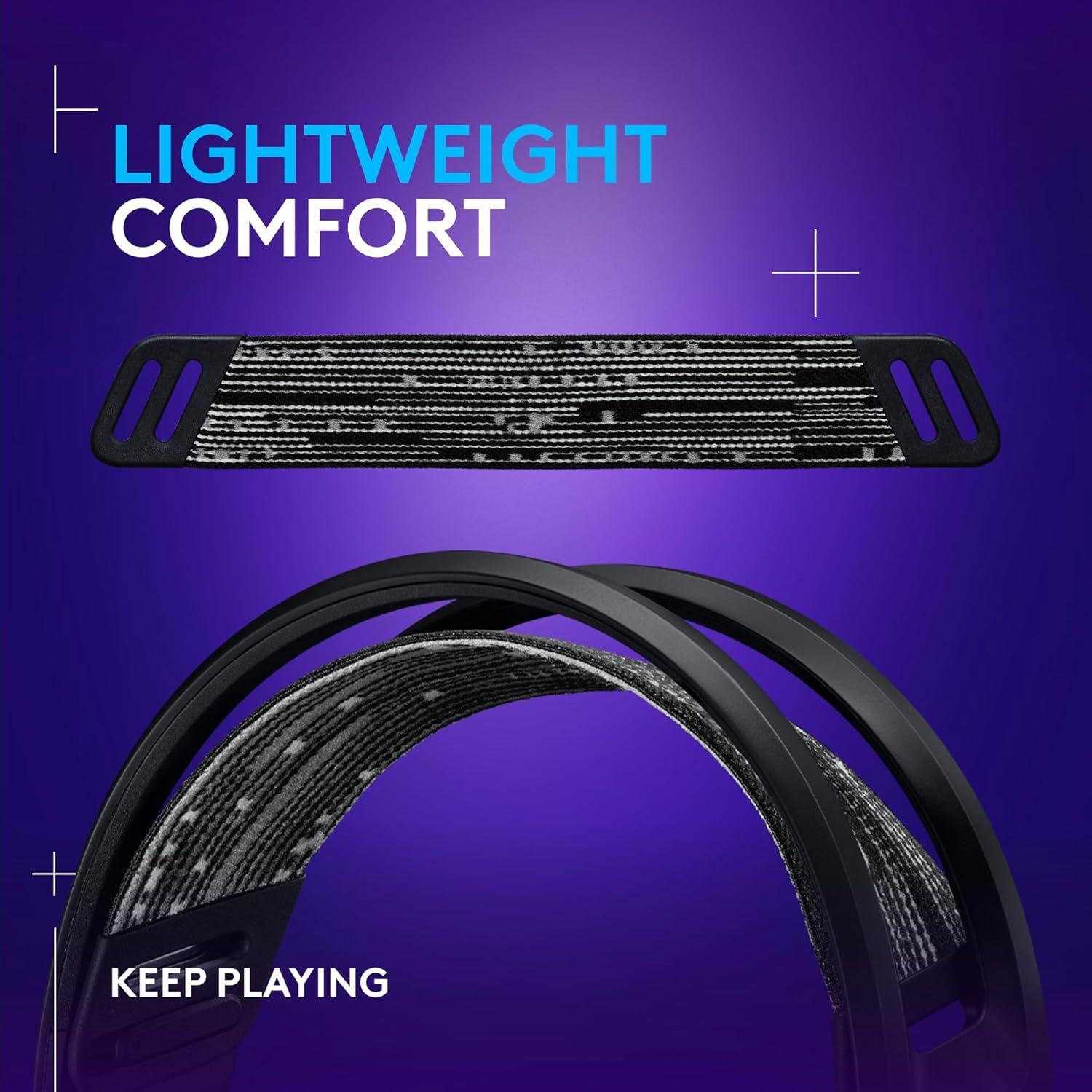 imageLogitech G733 LIGHTSPEED Wireless Gaming Headset with suspension headband LIGHTSYNC RGB Blue VOCE mic technology and PROG audio drivers  LilacBlack