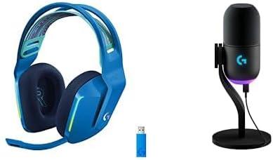 imageLogitech G733 LIGHTSPEED Wireless Gaming Headset with suspension headband LIGHTSYNC RGB Blue VOCE mic technology and PROG audio drivers  LilacBlue