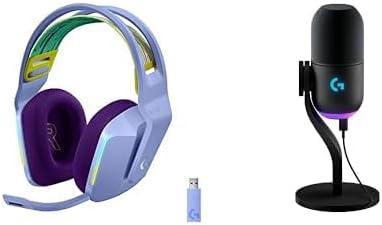 imageLogitech G733 LIGHTSPEED Wireless Gaming Headset with suspension headband LIGHTSYNC RGB Blue VOCE mic technology and PROG audio drivers  LilacLilac