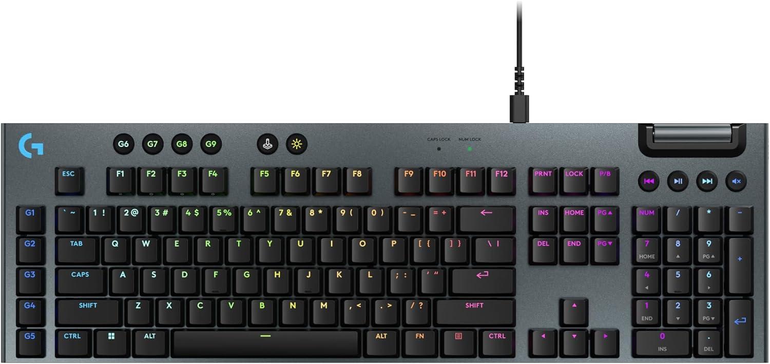 imageLogitech G915 X Lightspeed TKL Wireless Mechanical Gaming Keyboard DoubleShot PBT Keycaps Fully Programmable Keys RGB Backlit MacPC Gaming Keyboards Aluminum Finish GL Clicky Switches BlackBlack