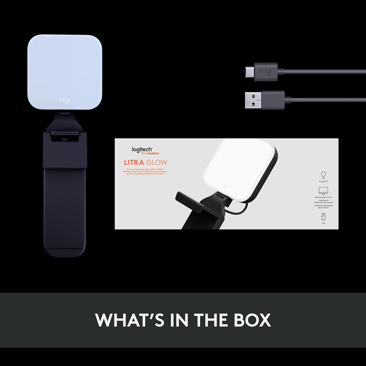 imageLogitech for Creators Litra Glow Premium LED Streaming Light with TrueSoft adjustable mount video lighting for recording streams PCMac  GraphiteLitra Glow