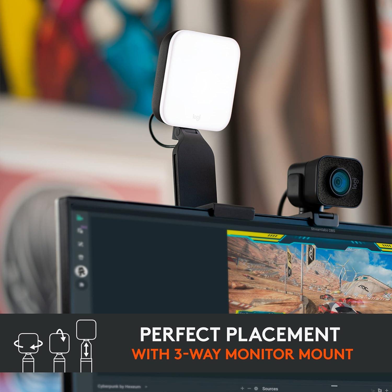 imageLogitech for Creators Litra Glow Premium LED Streaming Light with TrueSoft adjustable mount video lighting for recording streams PCMac  GraphiteLitra Glow