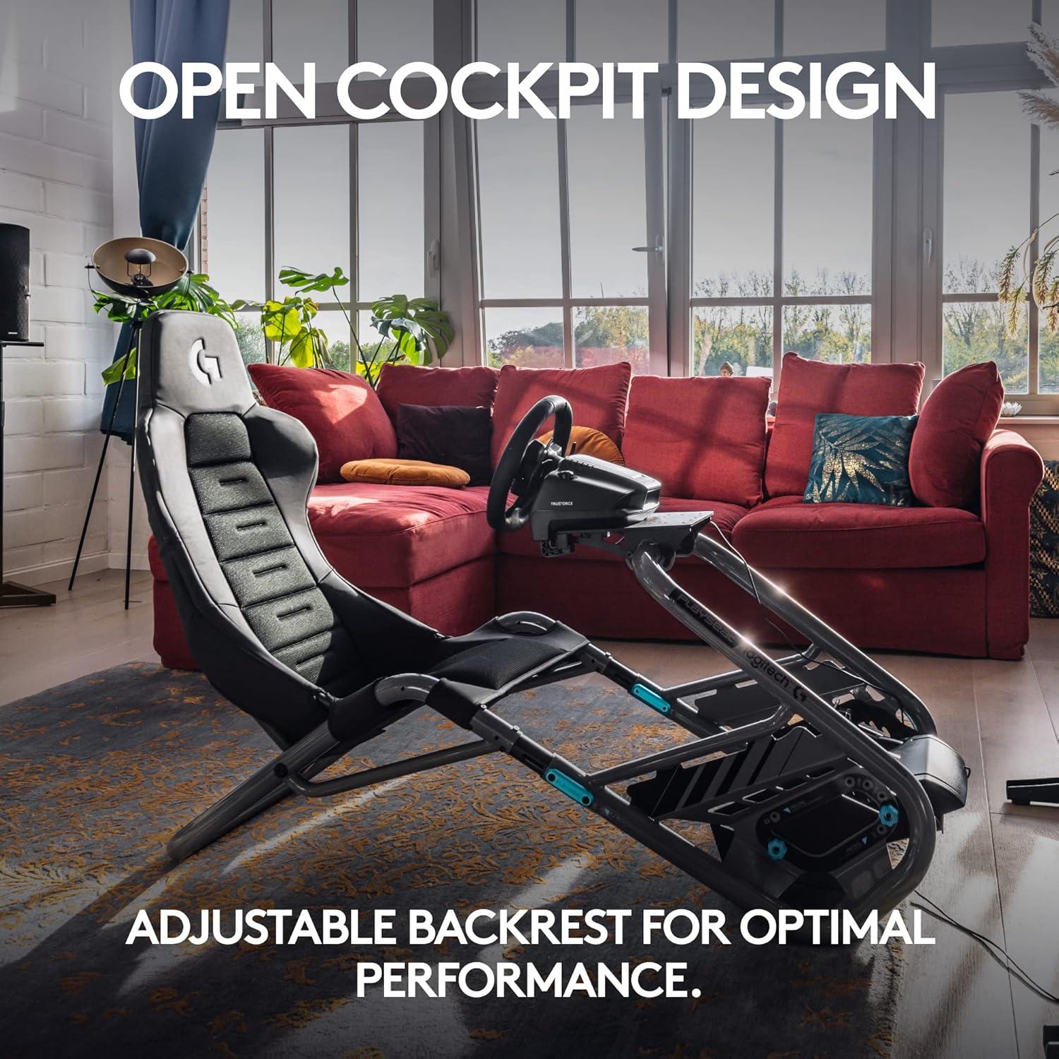 imagePlayseat Trophy  Logitech G Edition Sim Racing Cockpit  Fully Adjustable  Direct Drive Support  Lightweight ampamp Robust  Absolute Comfort ActiFit