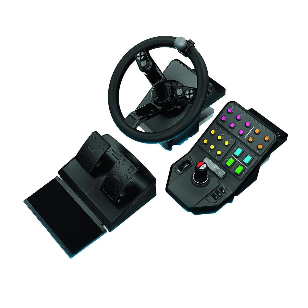 imageLogitech G Farm Simulator Heavy Equipment Bundle 2nd Generation Steering Wheel Controller for Farm Simulation 2025 and Previous Versions Wheel Pedals Vehicle Side Panel Control Deck for PCComplete Bundle