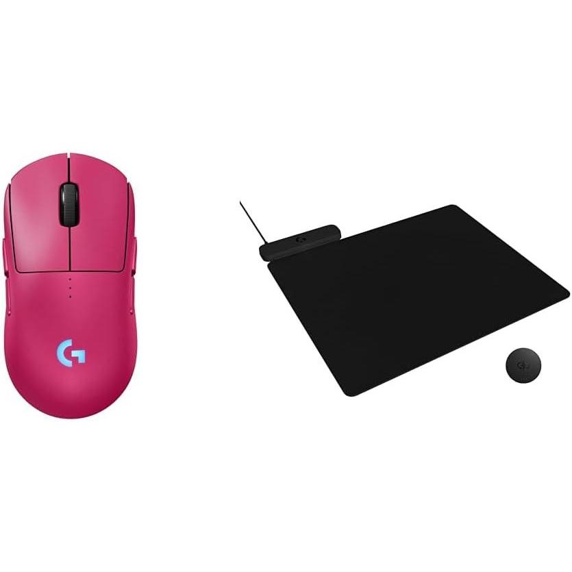 imageLogitech G PRO 2 Lightspeed Wireless Gaming Mouse Right or LeftHanded Mouse with up to 4 Customizable and Switchable Magnetic Side Buttons 44K DPI Sensor USBC Charging for PCMac  BlackMagenta