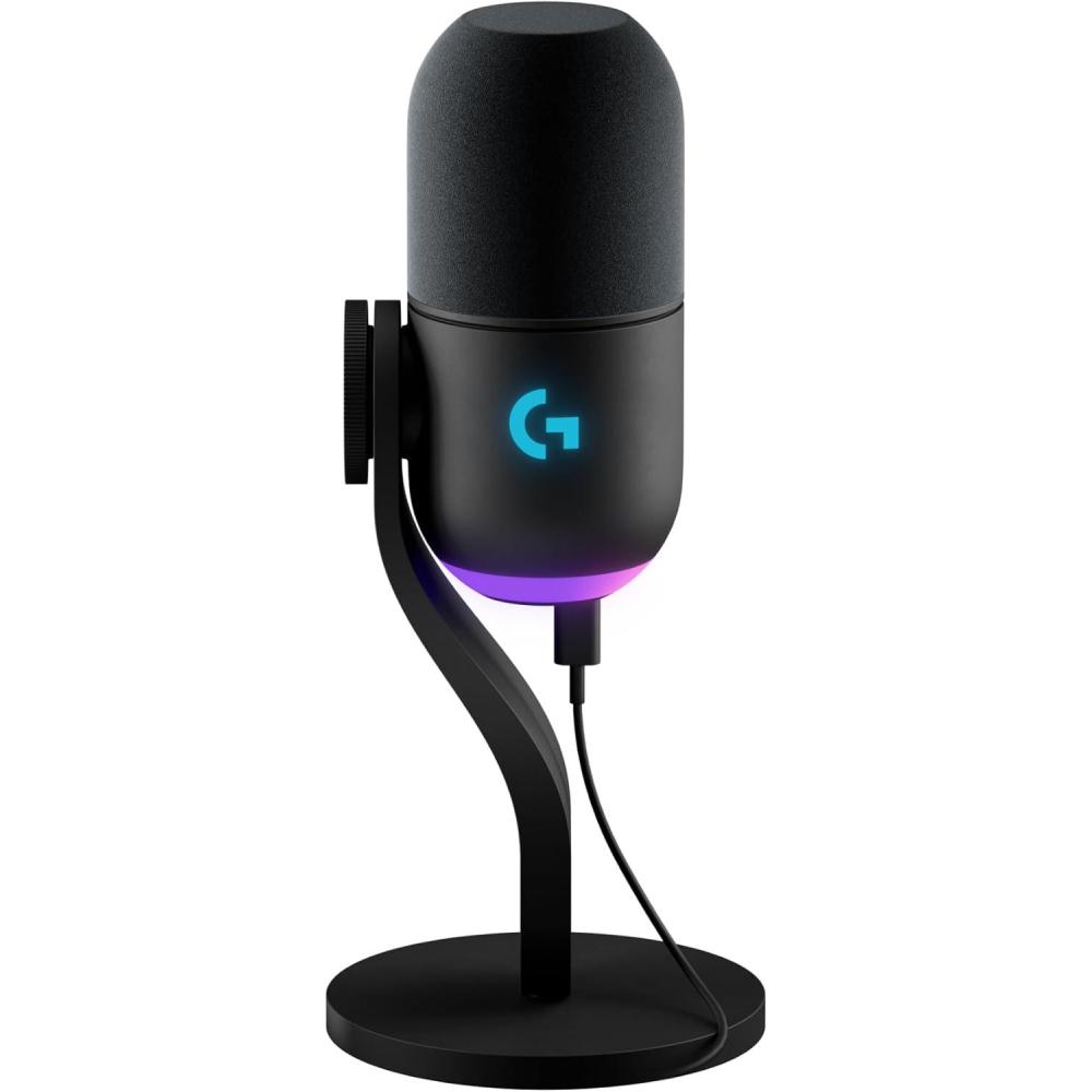 imageLogitech G Yeti GX Dynamic RGB Gaming Microphone Podcast Microphone with LIGHTSYNC Blue VOCE G HUB Control USB Plug and Play  WhiteBlack