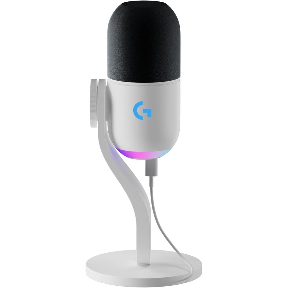 imageLogitech G Yeti GX Dynamic RGB Gaming Microphone Podcast Microphone with LIGHTSYNC Blue VOCE G HUB Control USB Plug and Play  WhiteWhite