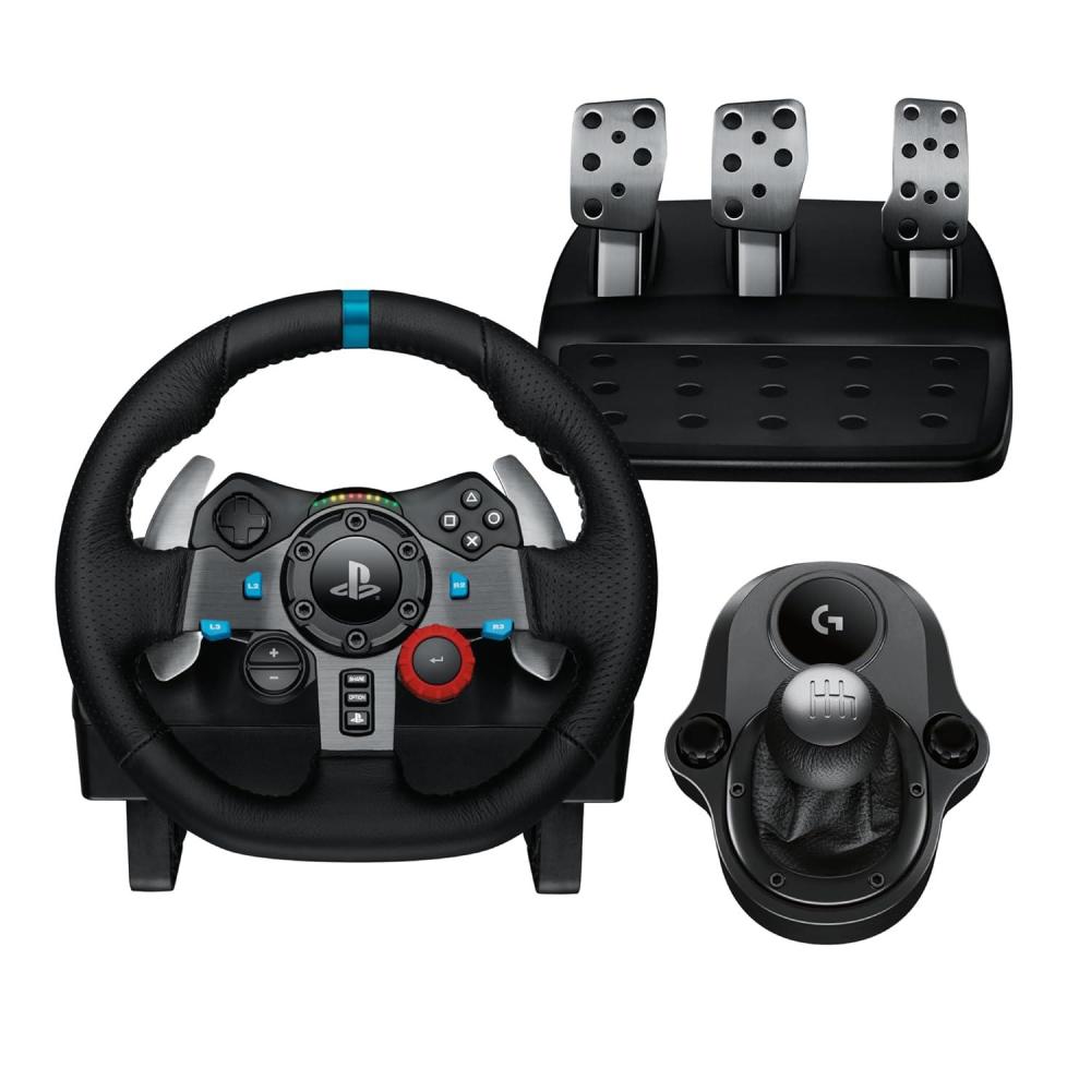 imageLogitech G29 Driving Force Racing Wheel and Pedals Force Feedback Real Leather  Logitech G Driving Force Shifter  For PS5 PS4 and PC Mac  BlackPS5  PS4  PCMac