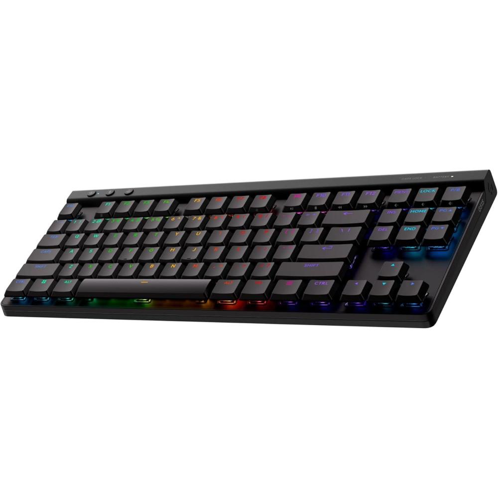 imageLogitech G515 Lightspeed TKL Low Profile Wireless Gaming Keyboard LIGHTSYNC RGB Thin Tenkeyless Design DoubleShot PBT Keycaps Linear Red Mechanical Switches  BlackBlack