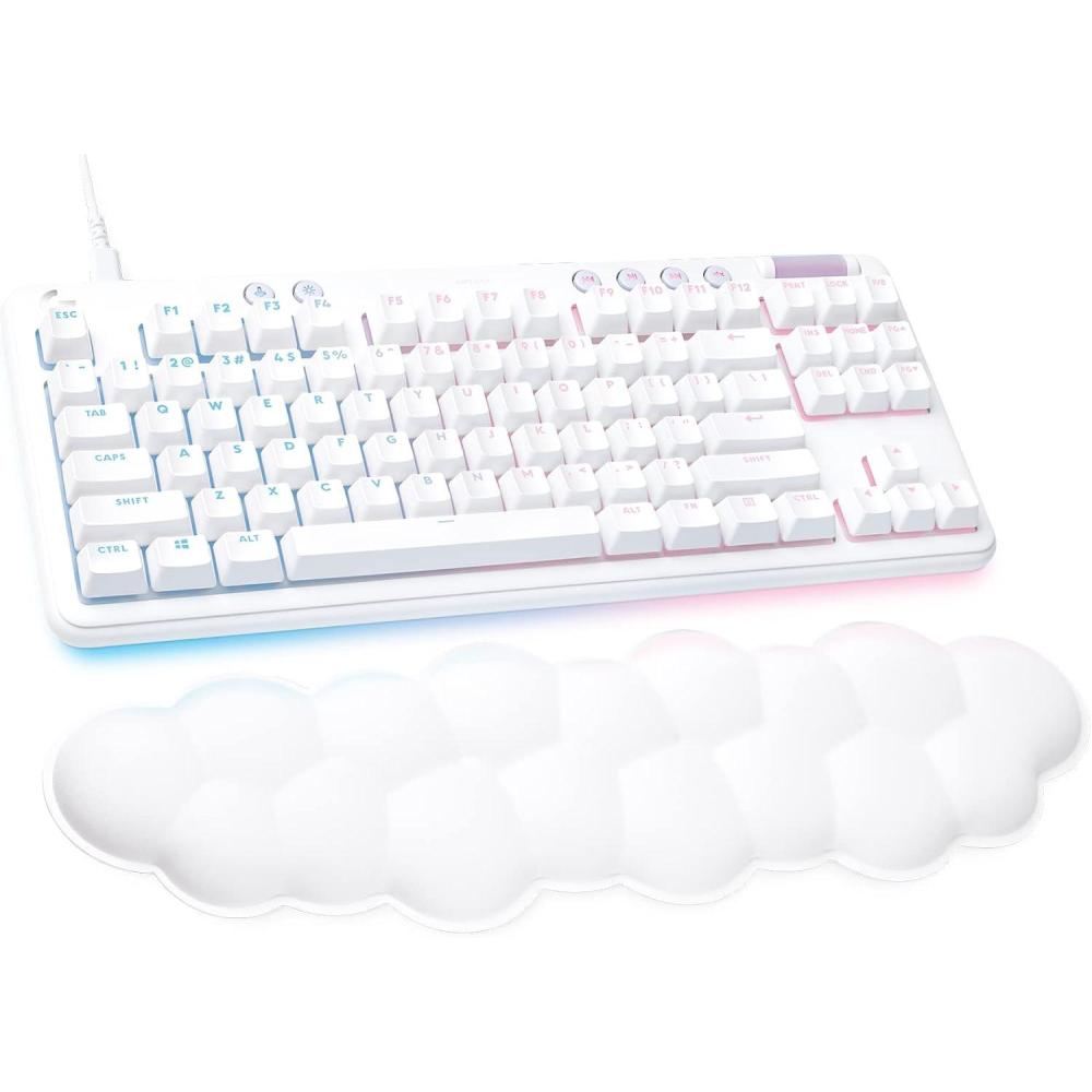 imageLogitech G713 Wired Mechanical Gaming Keyboard with LIGHTSYNC RGB Lighting Tactile Switches GX Brown and Keyboard Palm Rest PC and Mac Compatible  White MistWired