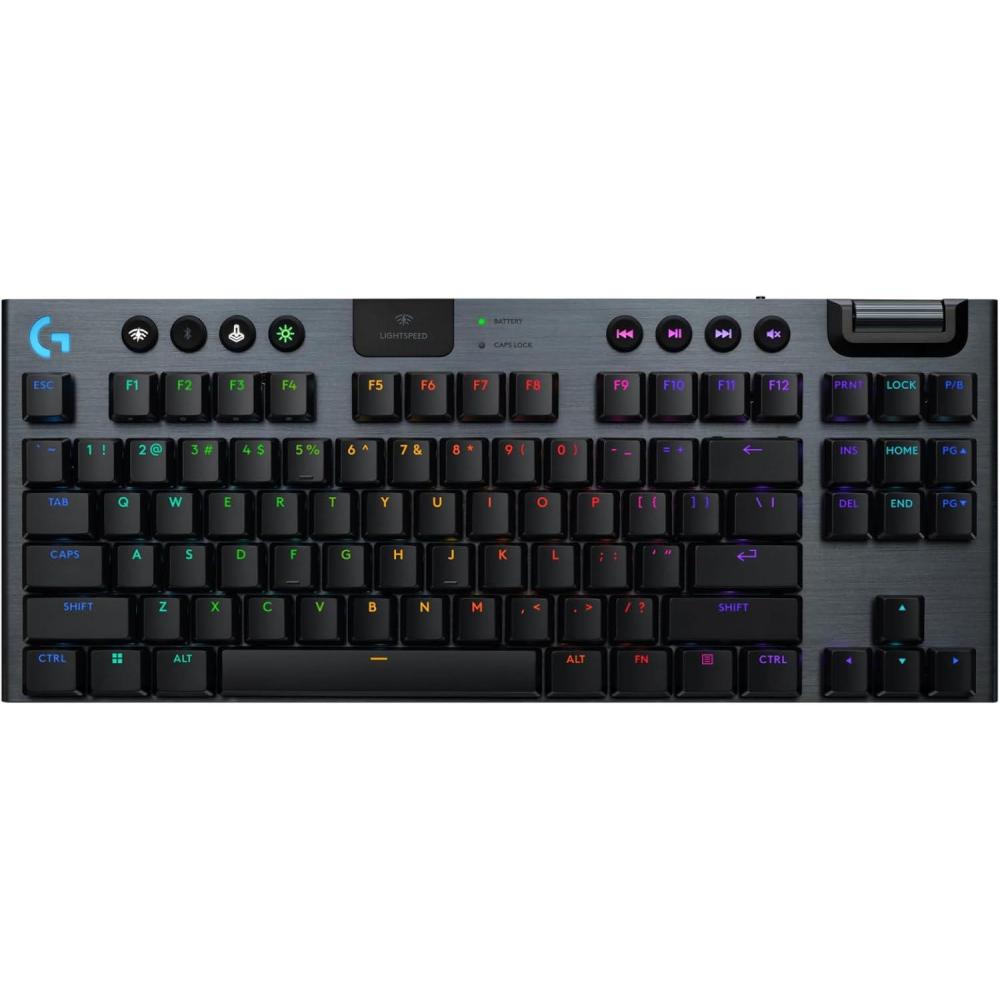 imageLogitech G915 X Lightspeed TKL Wireless Mechanical Gaming Keyboard DoubleShot PBT Keycaps Fully Programmable Keys RGB Backlit MacPC Gaming Keyboards Aluminum Finish GL Clicky Switches BlackBlack