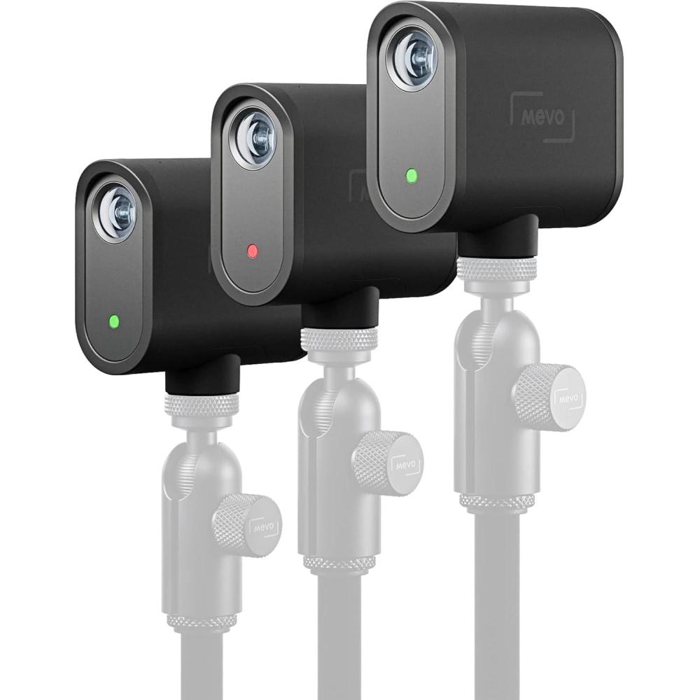 imageLogitech for Creators Mevo Start Wireless Live Streaming Camera 1080p HD Video Quality Intelligent App Control Stream via LTE or WiFi  Black3 Pack