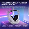 Logitech G Astro A50 X Omni-Platform Wireless Gaming Headset + Base Station for PS5, Xbox, PC: PLAYSYNC Video & Audio Switcher, HDMI 2.1 4K 120Hz VRR, <24 bit/48 kHz, 24hr Battery, 2.4GHz & BT - White(White)