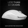 Logitech G PRO X SUPERLIGHT Wireless Gaming Mouse, Ultra-Lightweight, HERO 25K Sensor, 25,600 DPI, 5 Programmable Buttons, Long Battery Life, Compatible with PC / Mac – White(White)