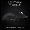 Logitech G PRO X SUPERLIGHT Wireless Gaming Mouse, Ultra-Lightweight, HERO 25K Sensor, 25,600 DPI, 5 Programmable Buttons, Long Battery Life, Compatible with PC / Mac – White(Black)
