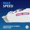 Logitech G309 Lightspeed Wireless Gaming Mouse, Lightweight, LIGHTFORCE Switches, Hero 25K Sensor, 300+ hr Battery, 6 Programmable Buttons, PC & Mac – White(Genshin Impact Limited Edition)