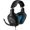 Logitech G432 Wired Gaming Headset, 7.1 Surround Sound, DTS Headphone:X 2.0, Flip-to-Mute Mic, PC (Leatherette) Black/Blue(Surround)