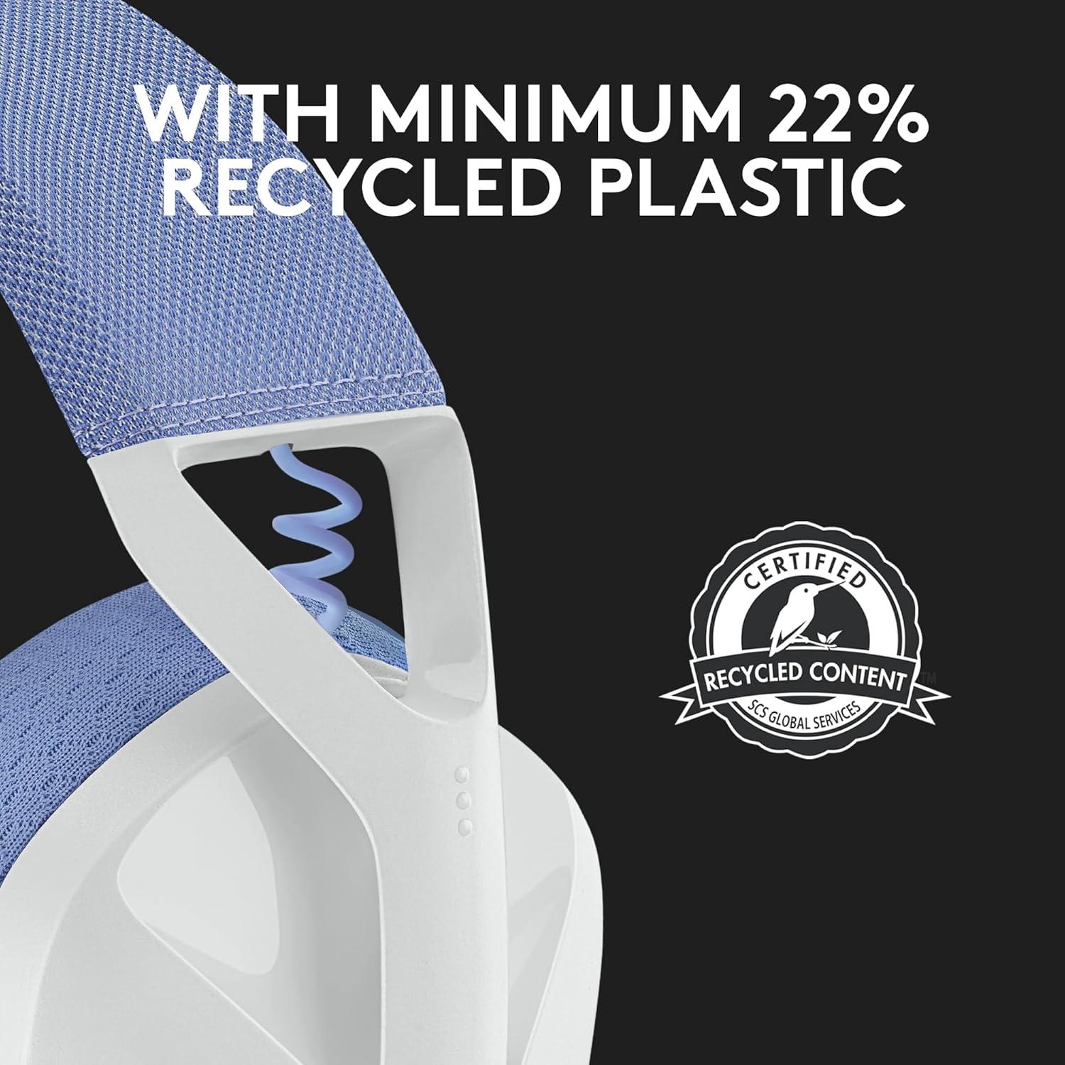 imageLogitech G435 LIGHTSPEED and Bluetooth Wireless Gaming Headset  Lightweight overear headphones builtin mics 18h battery compatible with Dolby Atmos PC Mobile  White