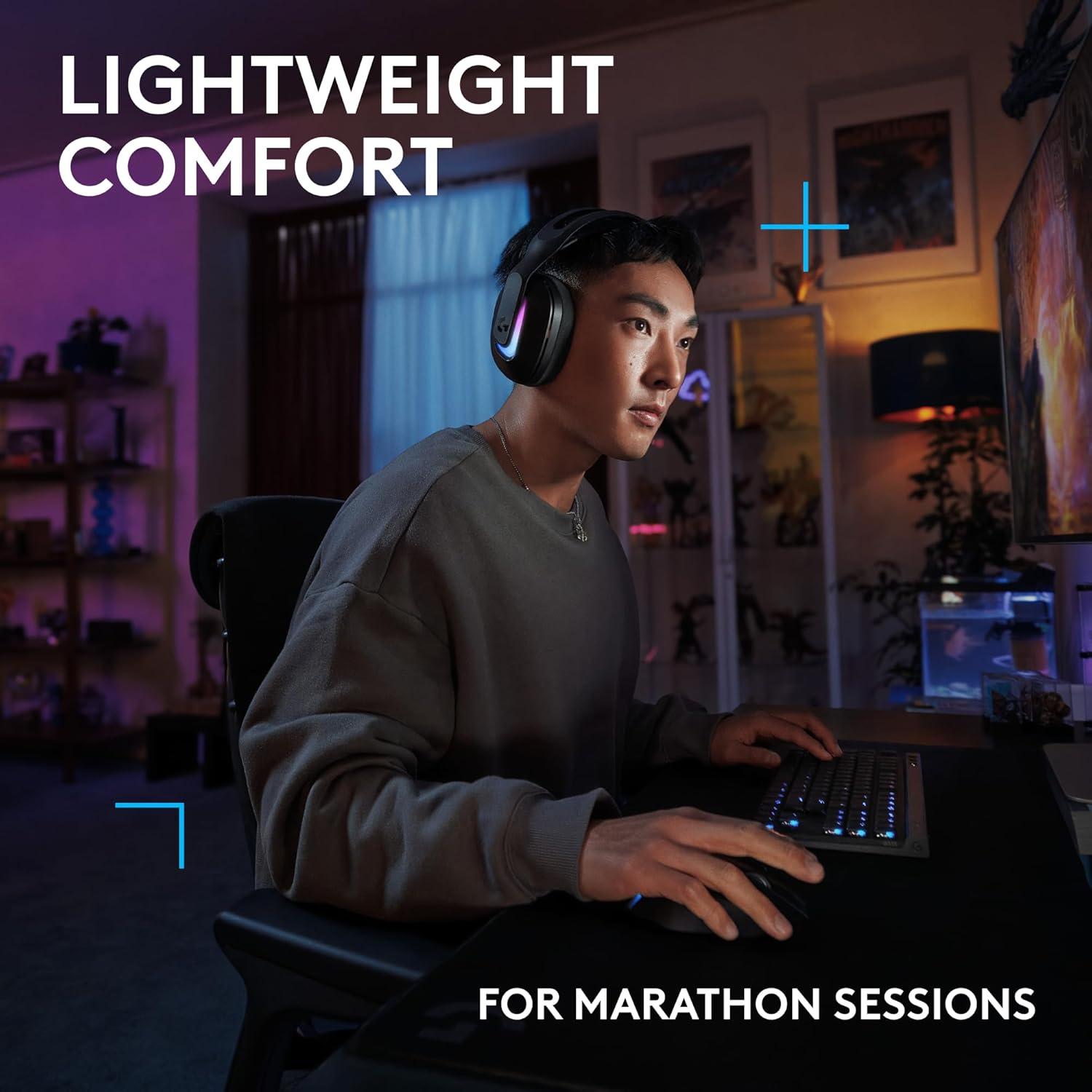 image:imageLogitech G522 Lightspeed Wireless Gaming Headset LIGHTSYNC RGB Full Bandwidth Mic amp Advanced Synchronized Audio TriConnectivity with Lightspeed Bluetooth USBA to USBC for PC WhiteBlack