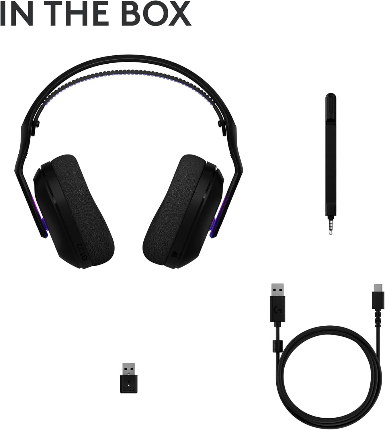 image:imageLogitech G522 Lightspeed Wireless Gaming Headset LIGHTSYNC RGB Full Bandwidth Mic amp Advanced Synchronized Audio TriConnectivity with Lightspeed Bluetooth USBA to USBC for PC WhiteBlack