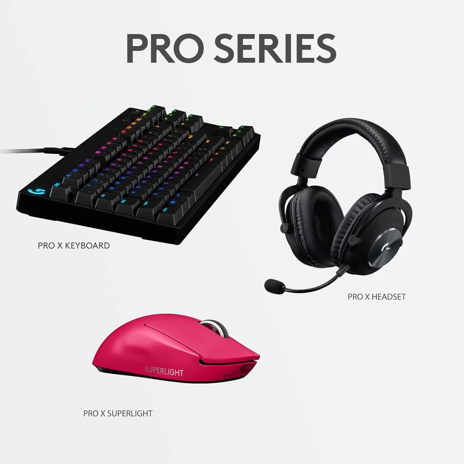 image:imageLogitech G PRO X Superlight Wireless Gaming Mouse UltraLightweight Hero 25K Sensor 25600 DPI 5 Programmable Buttons Long Battery Life Compatible with PCMac Magenta