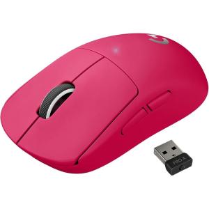 Logitech G PRO X Superlight Wireless Gaming Mouse, Ultra-Lightweight, Hero 25K Sensor, 25,600 DPI, 5 Programmable Buttons, Long Battery Life, Compatible with PC/Mac – Magenta