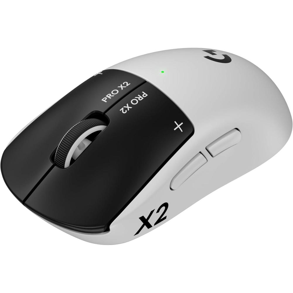 image:imageLogitech PRO X2 SUPERSTRIKE Lightspeed Wireless Gaming Mouse UltraFast Performance Ultra Lightweight 61 g Customizable Click Haptics USBC Charging for PCMacLaptop White