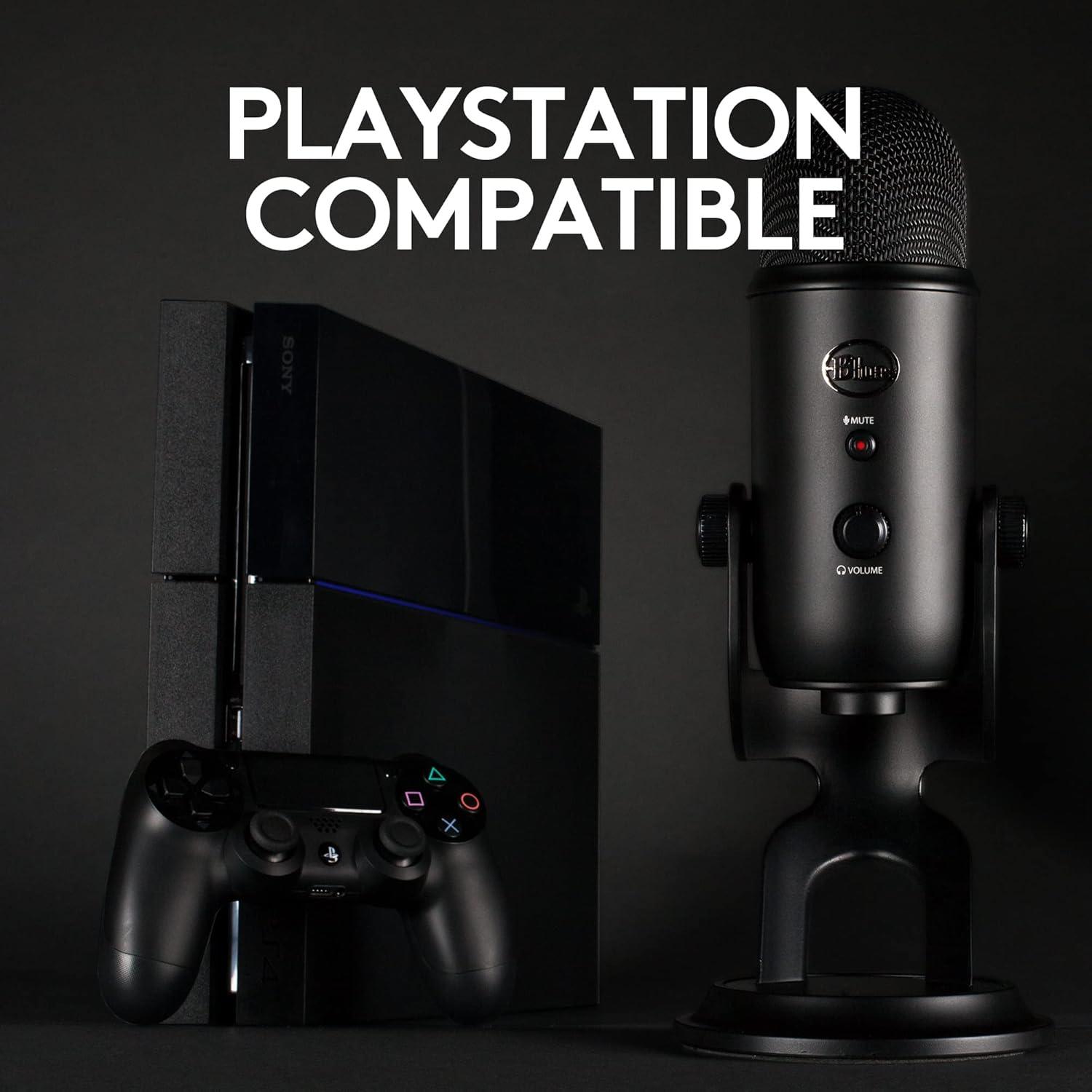 image:imageLogitech Creators Blue Yeti USB Microphone for Gaming Streaming Podcast YouTube Discord PC Studio Sound Plug amp PlaySilverBlackout