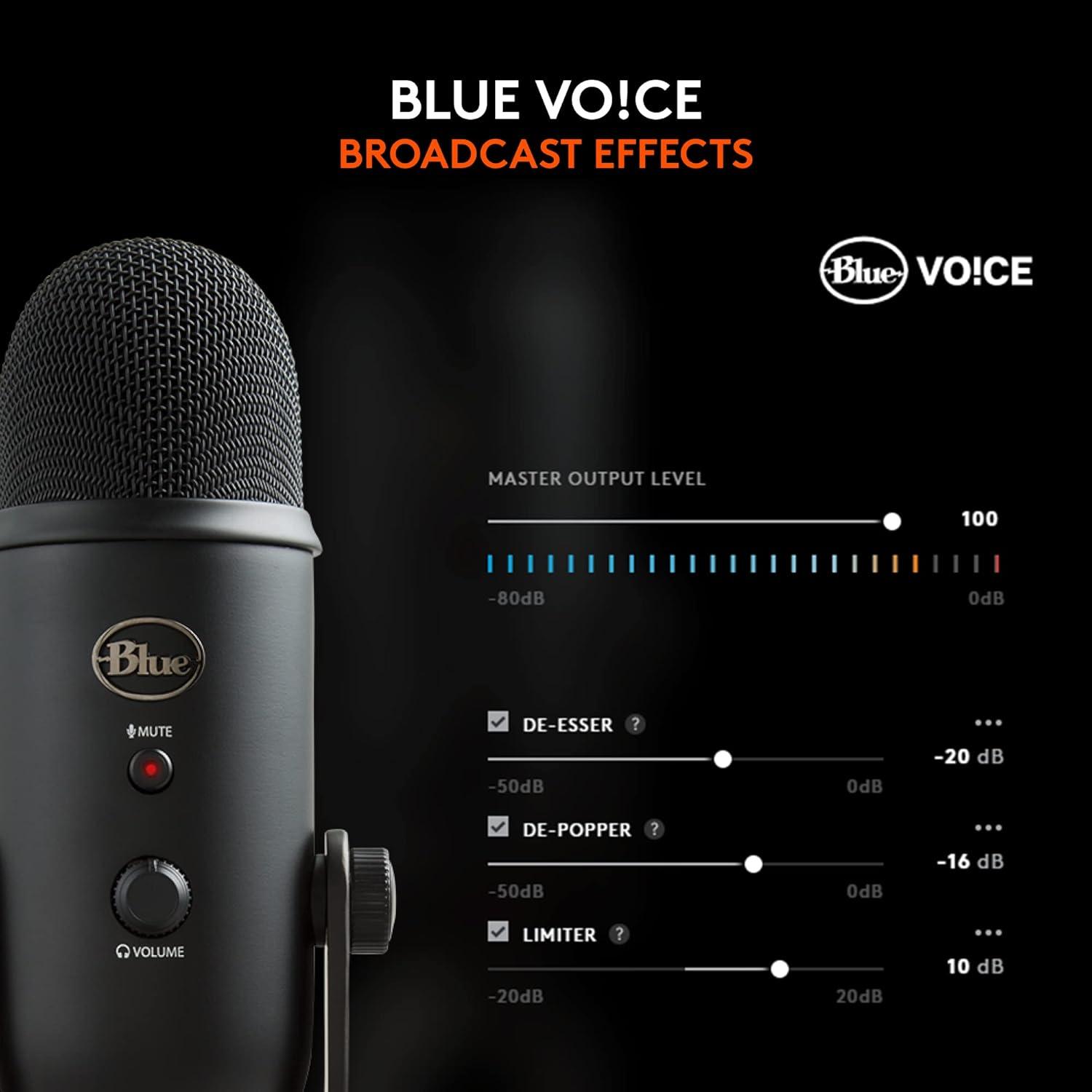 image:imageLogitech Creators Blue Yeti USB Microphone for Gaming Streaming Podcast YouTube Discord PC Studio Sound Plug amp PlaySilverBlackout