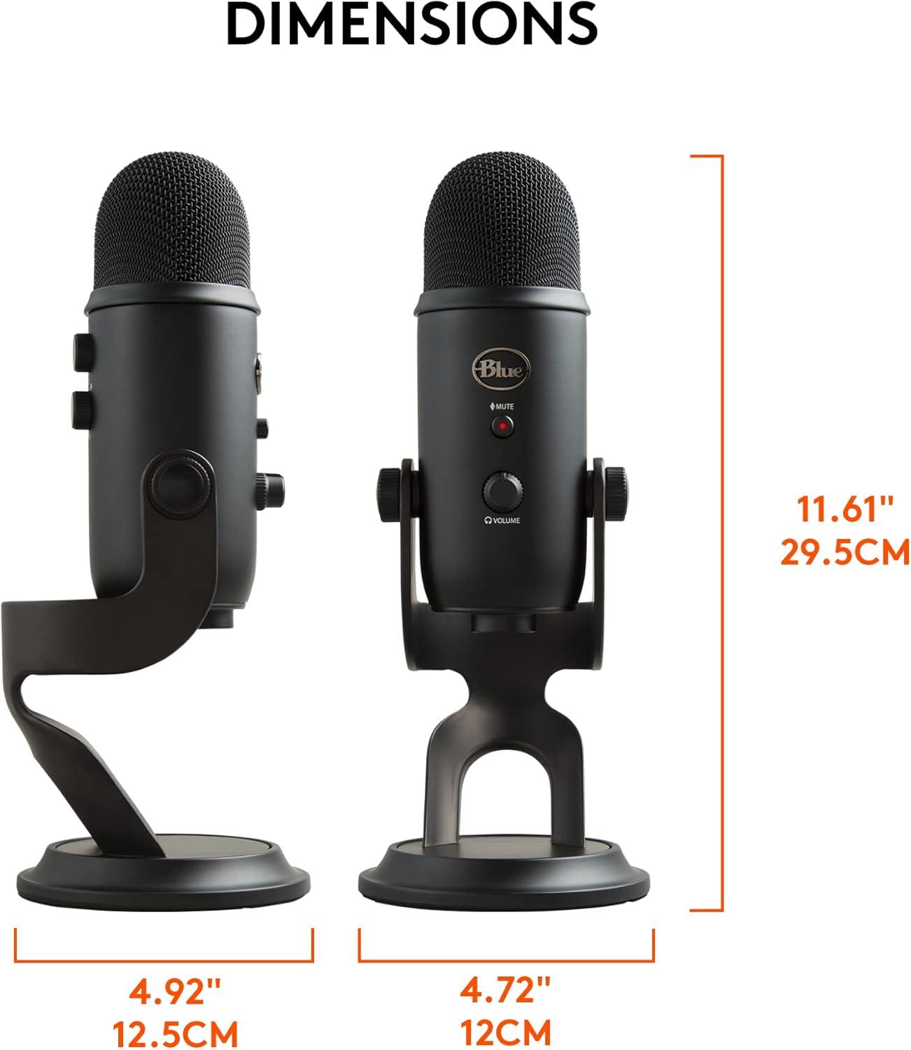 image:imageLogitech Creators Blue Yeti USB Microphone for Gaming Streaming Podcast YouTube Discord PC Studio Sound Plug amp PlaySilverBlackout