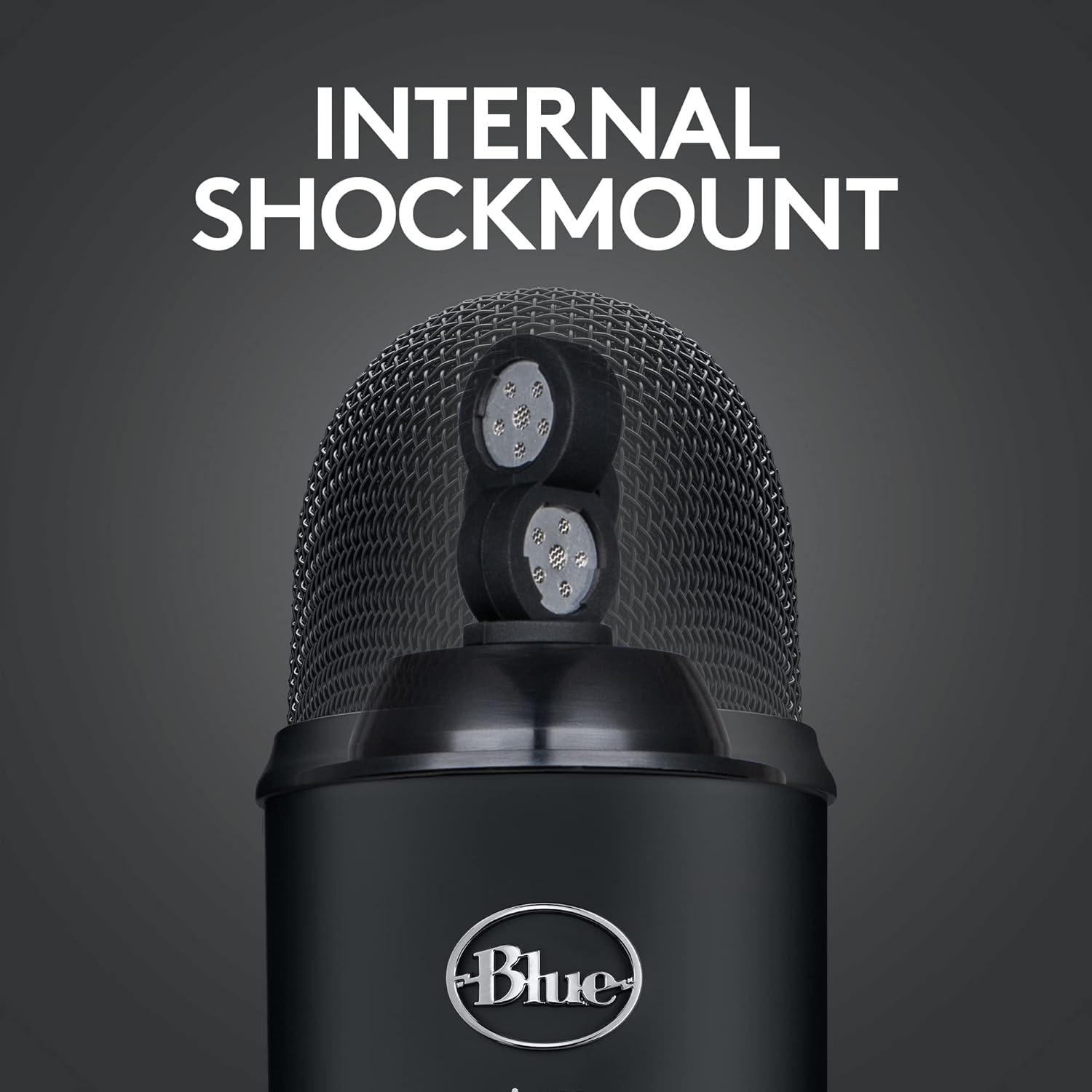 image:imageLogitech Creators Blue Yeti USB Microphone for Gaming Streaming Podcast YouTube Discord PC Studio Sound Plug amp PlaySilverBlackout