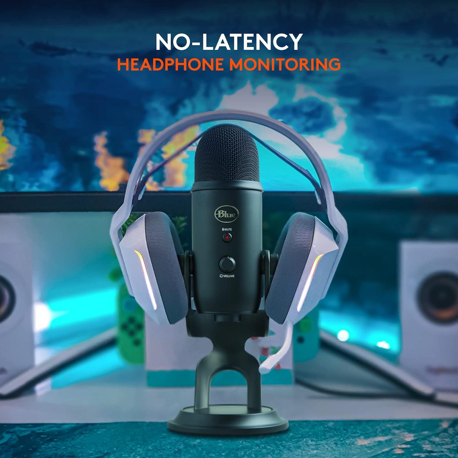 image:imageLogitech Creators Blue Yeti USB Microphone for Gaming Streaming Podcast YouTube Discord PC Studio Sound Plug amp PlaySilverBlackout