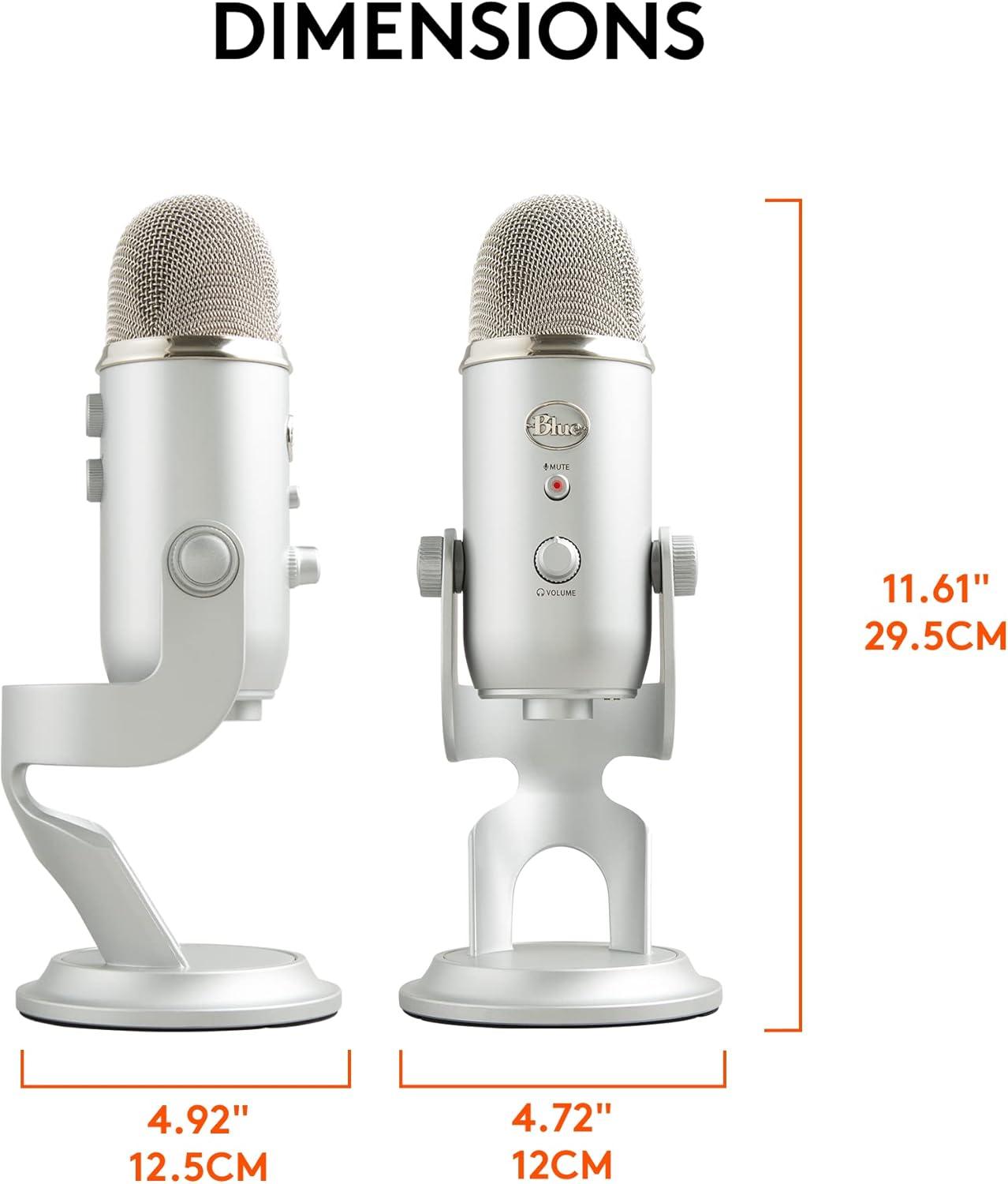 image:imageLogitech Creators Blue Yeti USB Microphone for Gaming Streaming Podcast YouTube Discord PC Studio Sound Plug amp PlaySilverSilver